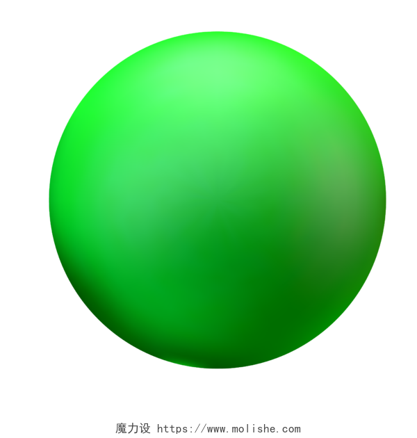   纯绿色圆形球体3D